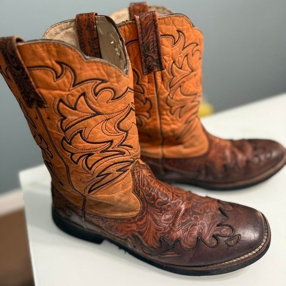 Tony Lama Two-Tone Western Cowboy Boots – Size 8.5 - Picture 7 of 8